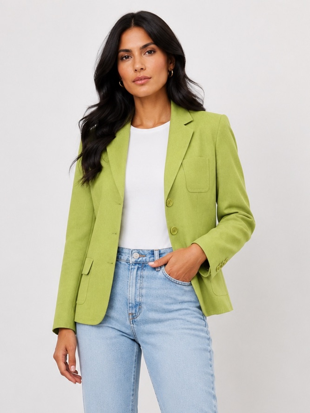 Talbots Linen Lime Green Three-Button Women's Blazer NWOT